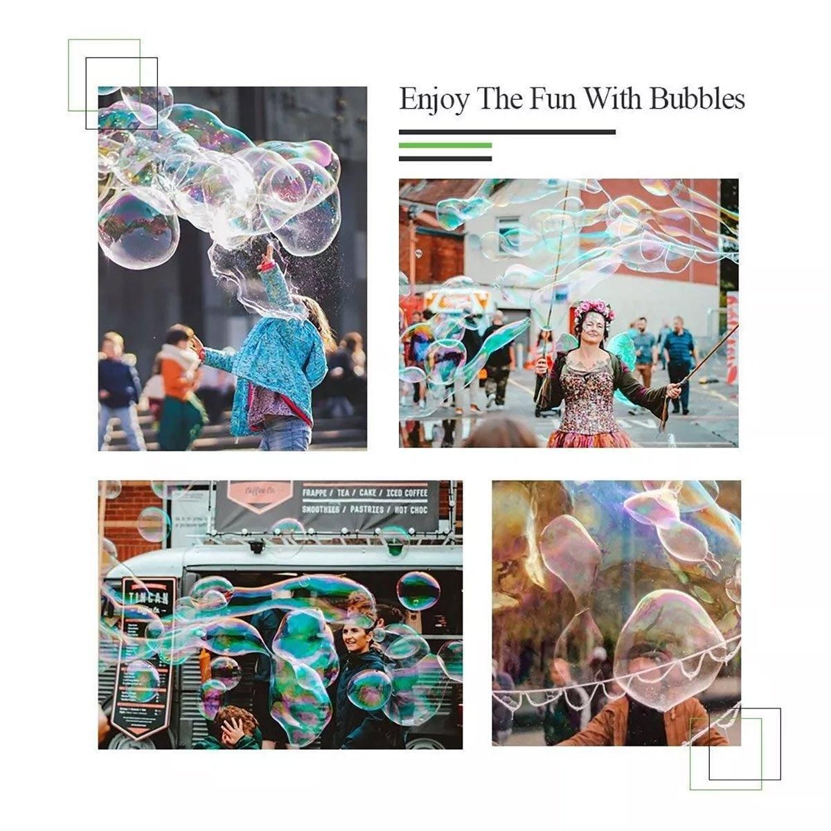 Green double pole bubble rope for giant bubble shows, outdoor kids' toy by Everything Baby, perfect for outdoor party fun.