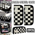 Two large capacity checkerboard pencil cases by Everything Baby, designed for kids' stationery storage and organization.