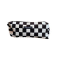 Black plaid large capacity pencil case organizer bag for stationery, ideal for school and travel, by Everything Baby.