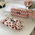 Black plaid large capacity pencil case organizer bag with corduroy material, ideal for stationery, school, and travel use.