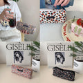 Black plum blossom corduroy pencil case organizer bag for kids, with spacious compartments for stationery and school supplies.