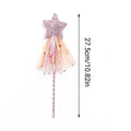 Set of four sequin fairy wands with magic pentagram designs for kids' pretend play and party favors, featuring shiny sequins and colorful handles.
