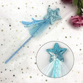 Set of four sequin fairy wands with magic pentagram design for kids' pretend play and party favors, by Everything Baby.