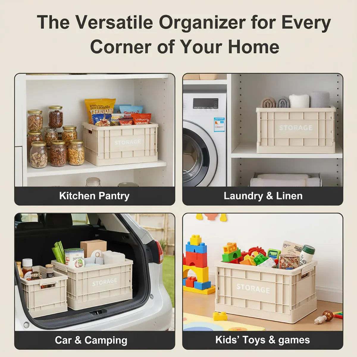 Large yellow foldable toy storage box by Everything Baby, durable and space-saving for kids' toy organization in the home.