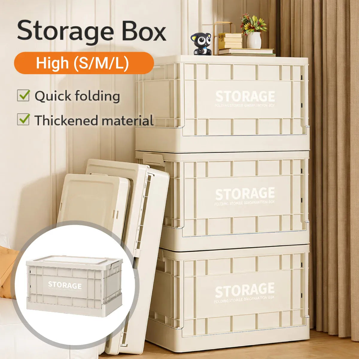 Foldable large capacity yellow toy storage box for kids, durable and space-saving, from Everything Baby, ideal for organizing toys.