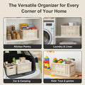 Foldable large capacity yellow toy storage box by Everything Baby, durable, space-saving kids' toy box for household organization.
