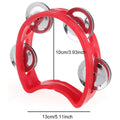 Set of four hand-cranked bell musical toys for kids, featuring colorful rings and a sturdy handle, suitable for young children.