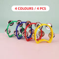 Four hand-cranked bell set with colorful rings, musical toy for babies and kids, by Everything Baby.