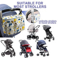 White Everything Baby stroller hanging bag, multi-functional and durable, with large capacity for baby essentials and accessories.