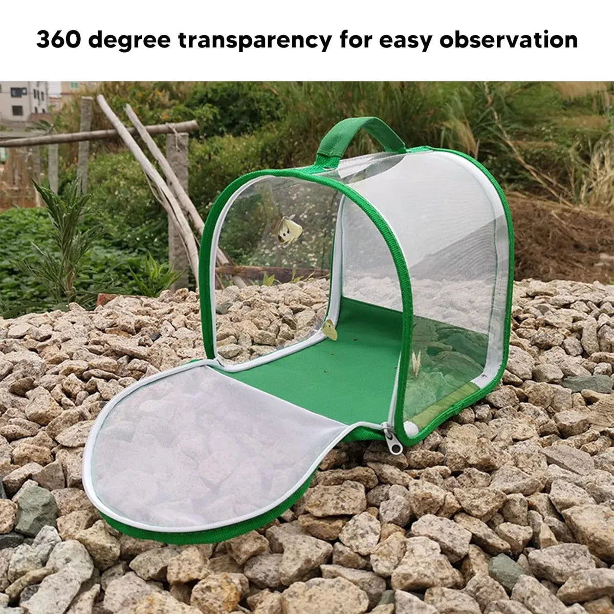 Transparent foldable insect cage by Everything Baby for outdoor bug collecting, suitable for kids and outdoor play activities.