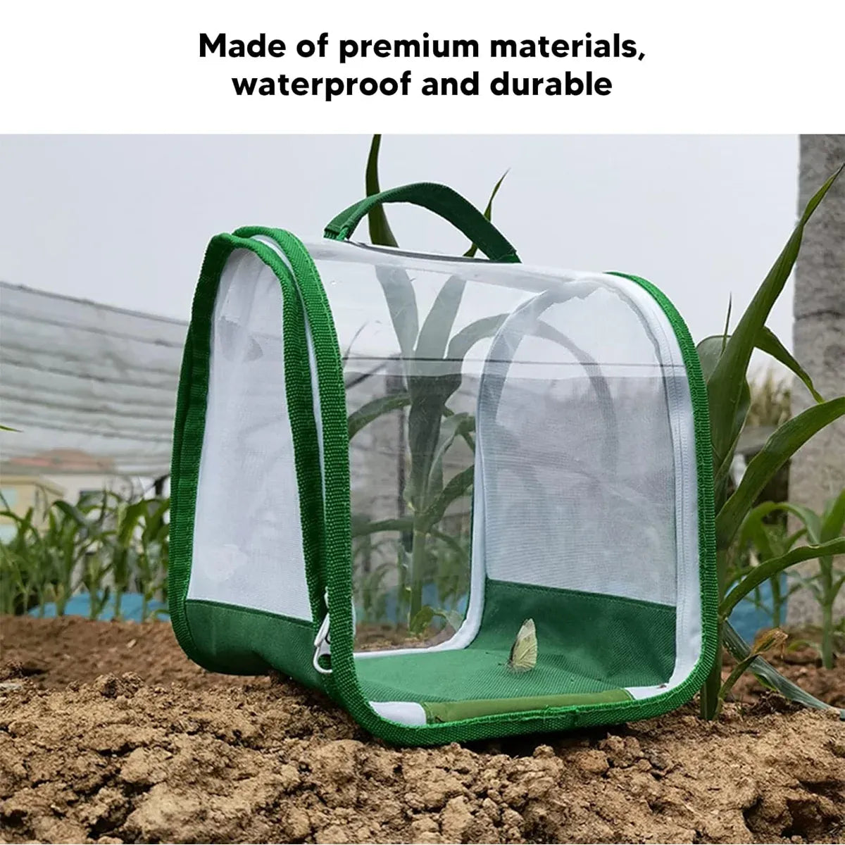 Transparent foldable insect cage by Everything Baby for outdoor bug collecting, suitable for kids' outdoor play and exploration.