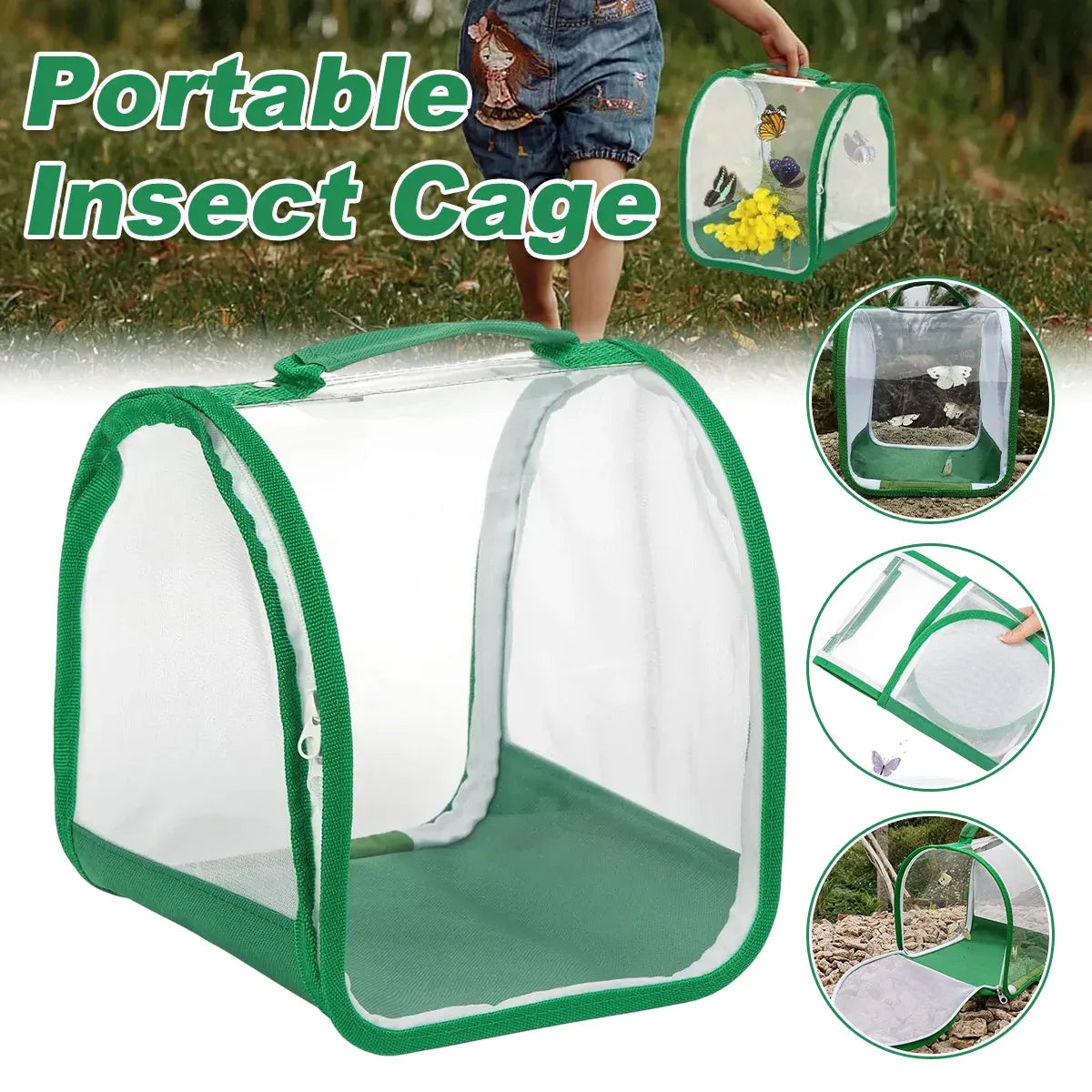 Transparent foldable insect cage by Everything Baby, ideal for outdoor bug collecting and outdoor play with kids.