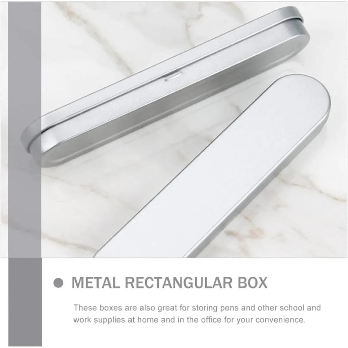 20-pack metal pencil boxes by Everything Baby, durable tin pen holders for kids' stationery storage and organization.
