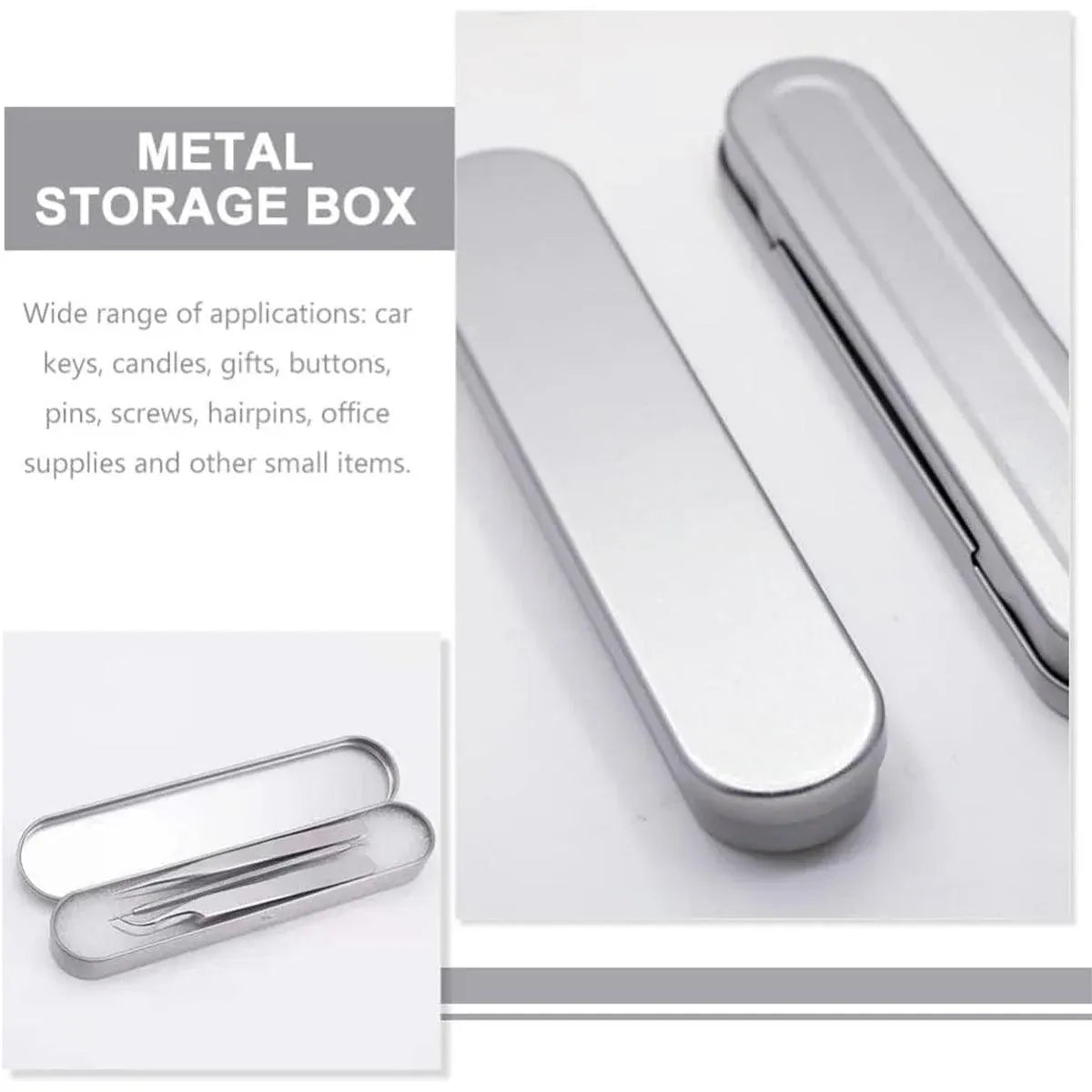 Set of 20 metal pencil boxes by Everything Baby, durable tin pen holders for kids' stationery storage and organization.