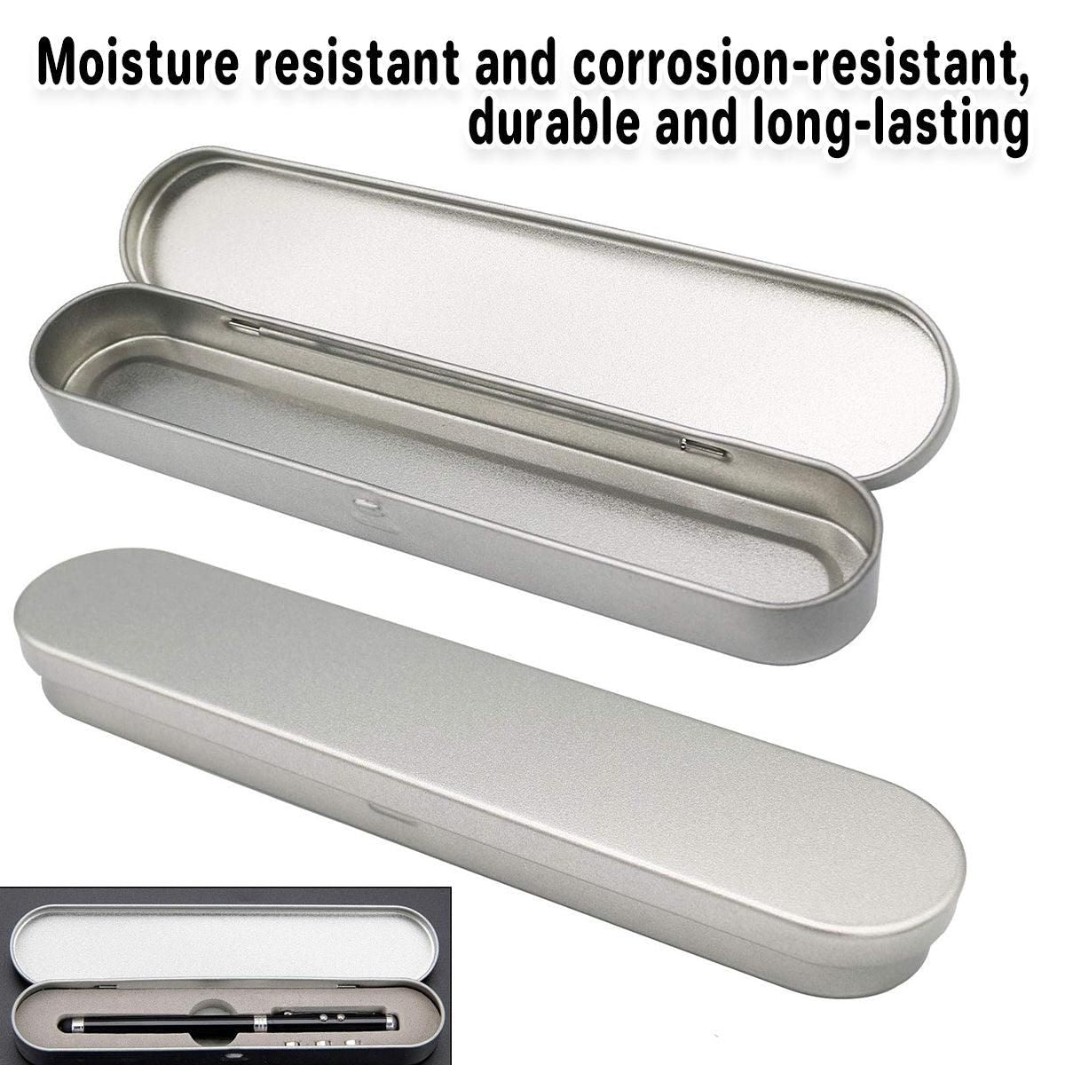 Set of 20 metal pencil boxes by Everything Baby, durable tin pen holders for organizing pens and pencils in kids' spaces.