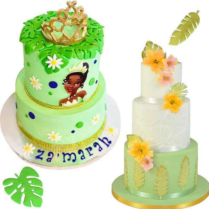 Palm tree turtle leaf cookie cutter fondant mold for cake decorating and sugarcraft, suitable for kids' pretend play baking.
