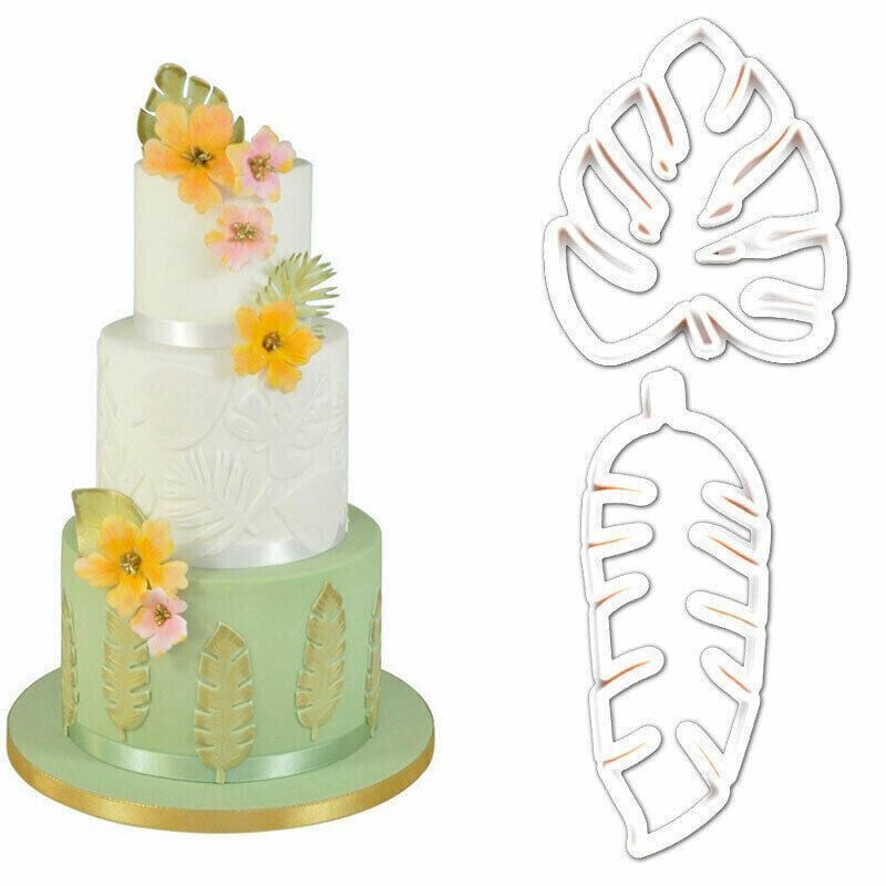 Palm tree turtle leaf cookie cutter fondant mould for cake decorating, suitable for kids' pretend play and sugarcraft projects.