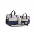 Black 5-piece travel nappy bag set with shoulder tote and changing organizer bags from Everything Baby, designed for baby care on the go.