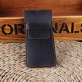 Two vintage handmade genuine leather pencil cases set by Everything Baby, cowhide protective holders for kids' writing tools.