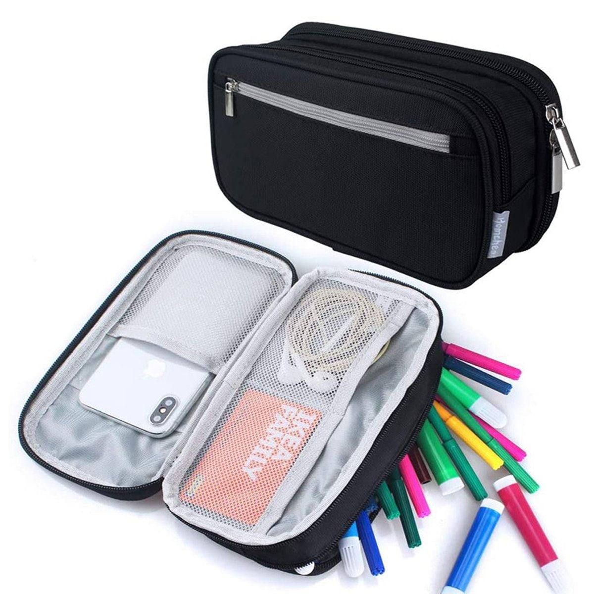 Two large capacity multifunctional pencil cases from Everything Baby, ideal for school and office storage with ample space for pens and supplies.