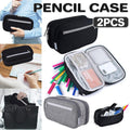 Two large capacity multifunctional pencil cases by Everything Baby, ideal for school and office storage, shown with pens and stationery.