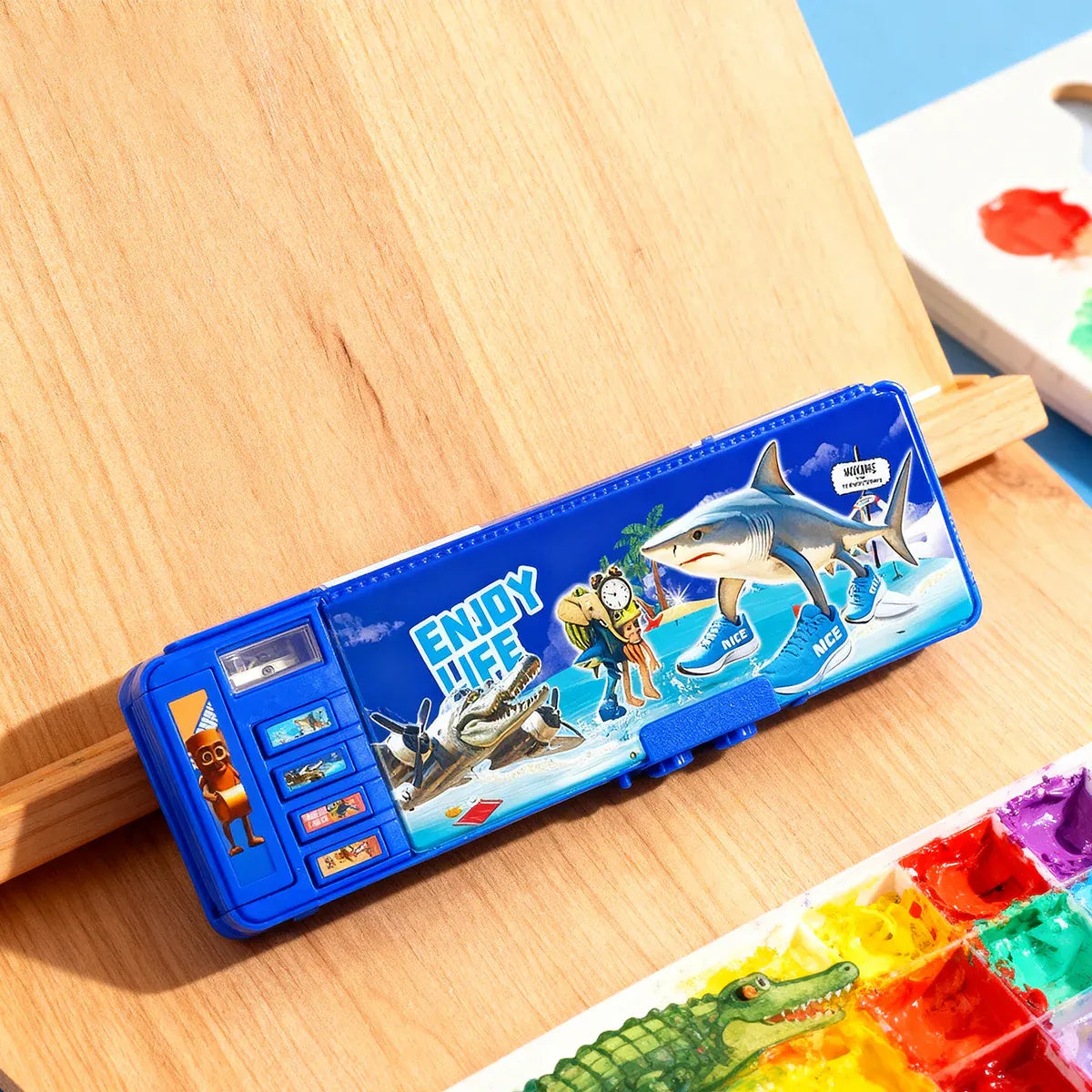 Astronaut-themed multifunctional pencil case by Everything Baby, designed for kids' stationery and school supplies organizer.