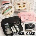 Pink embroidered multifunction pencil case for kids, spacious storage for pens and pencils, by Everything Baby.