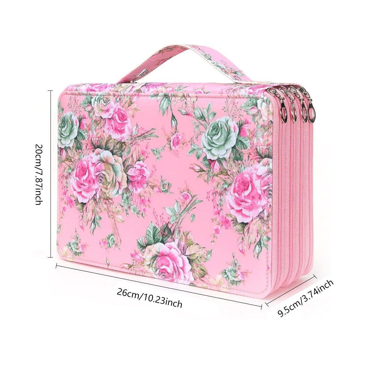 Pink large capacity pencil case with 200 slots from Everything Baby, ideal for kids' stationery and school supplies.