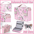 Pink large capacity pencil case by Everything Baby with 200 slots, ideal for kids' stationery storage and organization.