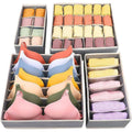 Beige foldable drawer organizer set with dividers for bras and underwear, designed for closet storage, by Everything Baby.
