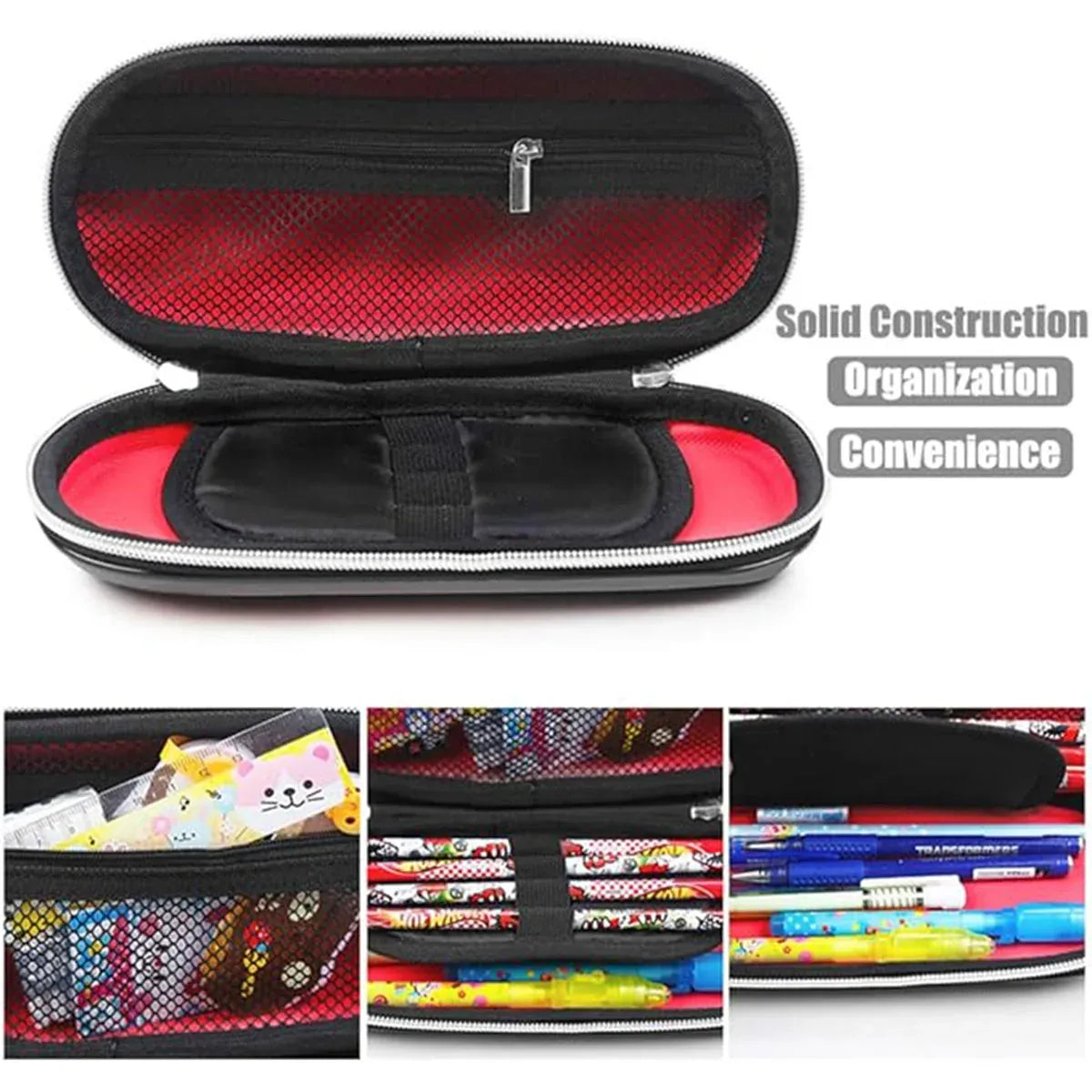 Blue large capacity three-layer stationery box by Everything Baby, multifunctional pencil case with multiple compartments.