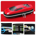 Large blue stationery box by Everything Baby, three-layer multifunctional pencil case with ample storage for pens and supplies.