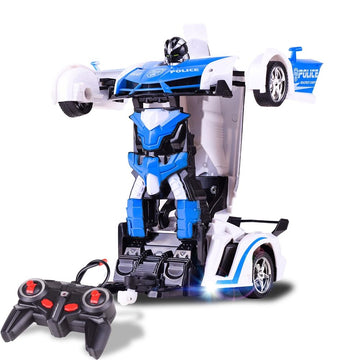 Remote Control Police Car - 4 Channels Deformable Toy