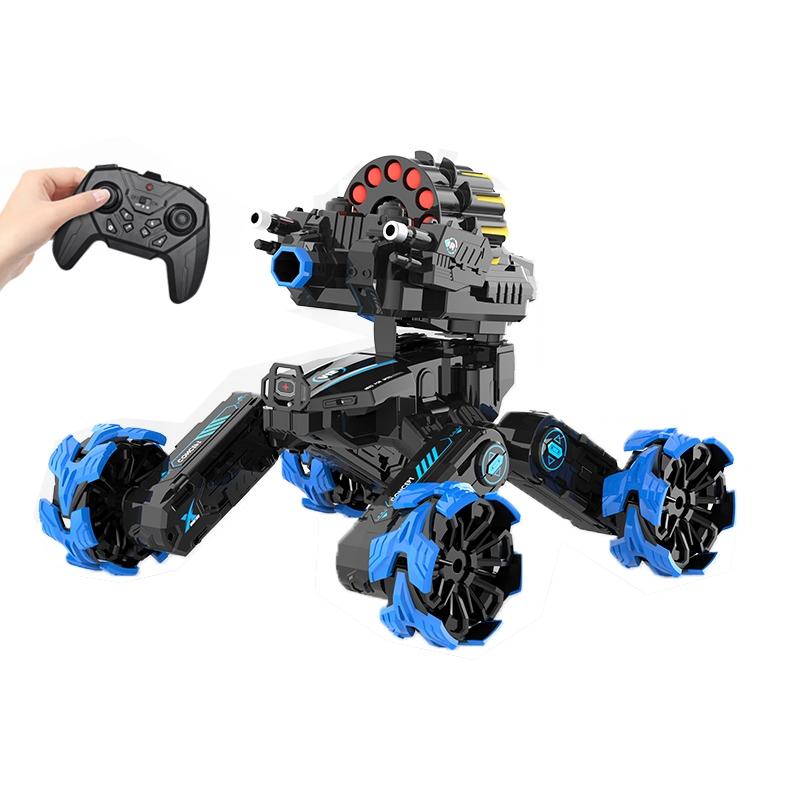 Remote Control Car with Soft Bomb - Four-wheel Battle Blooming Tire Spray - Green
