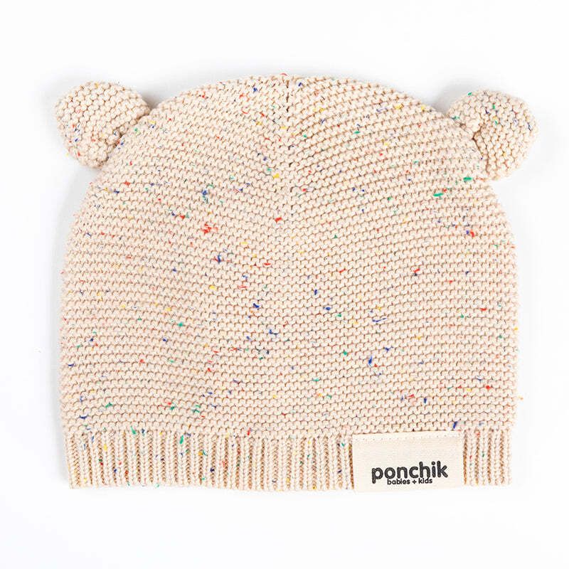 Carmel knitted bear beanie hat for babies and kids by Everything Baby, soft, cozy, with bear ears, suitable for toddlers and young children.