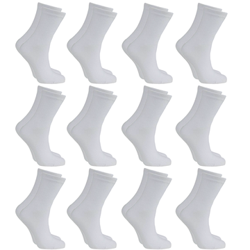 12x Pairs WHITE SCHOOL SOCKS Cotton Rich Girls Boys No Seam School Uniform BULK
