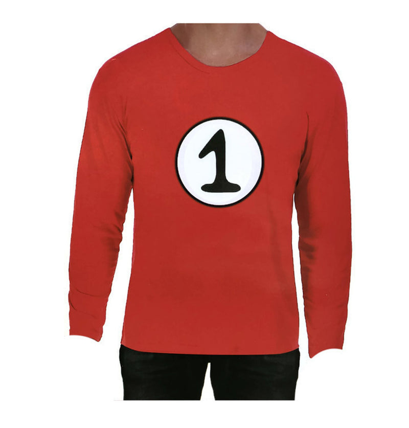 Dr. Seuss Adult Cat In The Hat Thing 1 Dr Seuss Red Top Party Costume Book Week  - S