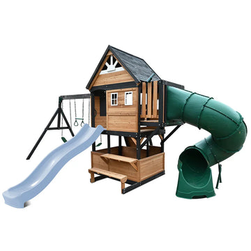 Lifespan Kids Claremont Swing Set & Play Centre with 2.2m Slide (Pastel Blue)