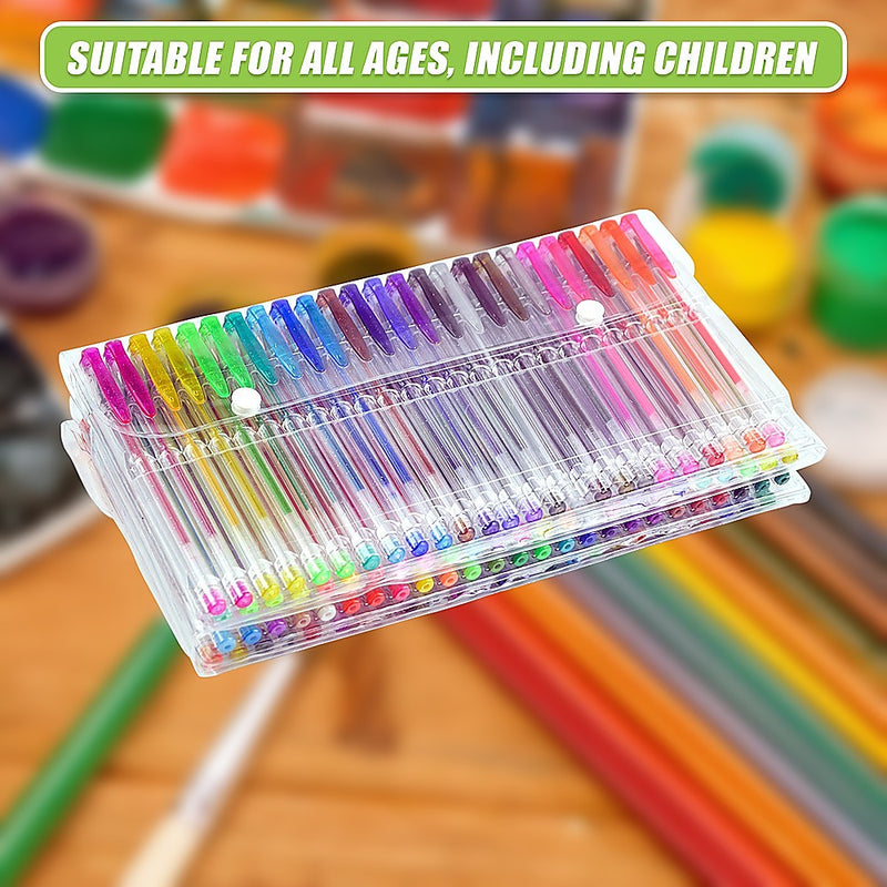 Glitter Gel Pens (100 pack) with 2.5X More Ink - Craft, Kids & Adult Colouring