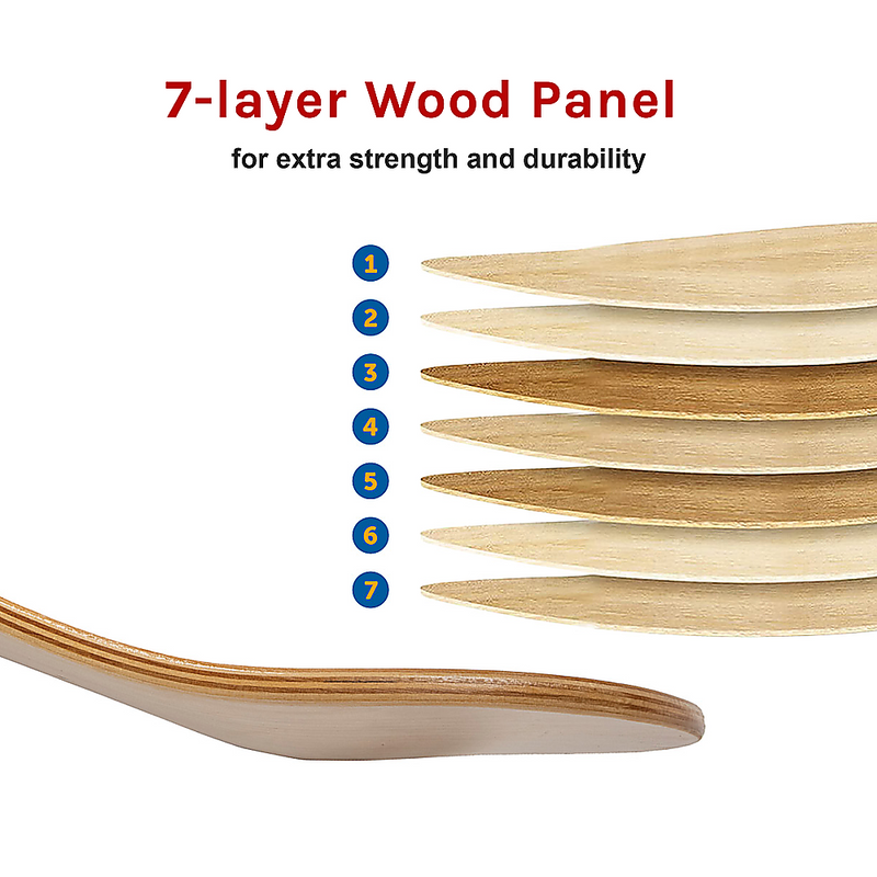 7 Layers Skateboard Deck Natural Wood Maple Double Concave Blank Skate Board DIY