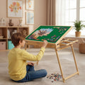 Portable 1500-piece jigsaw puzzle table with folding legs for easy storage, ideal for kids and puzzle enthusiasts.