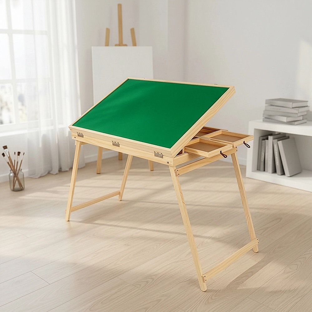 Portable 1500-piece jigsaw puzzle table with folding legs for kids, featuring a smooth surface for puzzle assembly and storage.