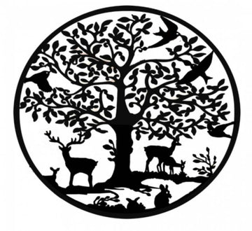 Grazing Deer Metal Wall Art 60cm