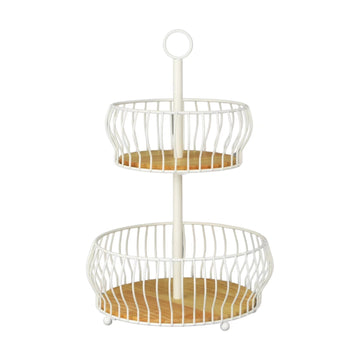 2 Tier Round Fruit Basket 37cm