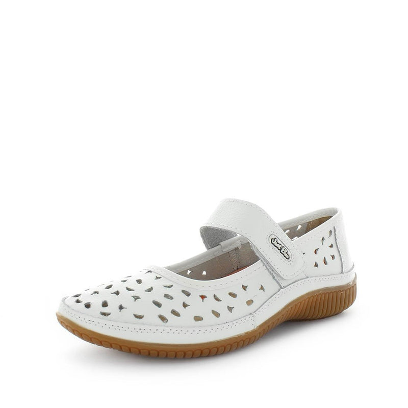 JUST BEE Women's CALEBASIC Flats White 40EU