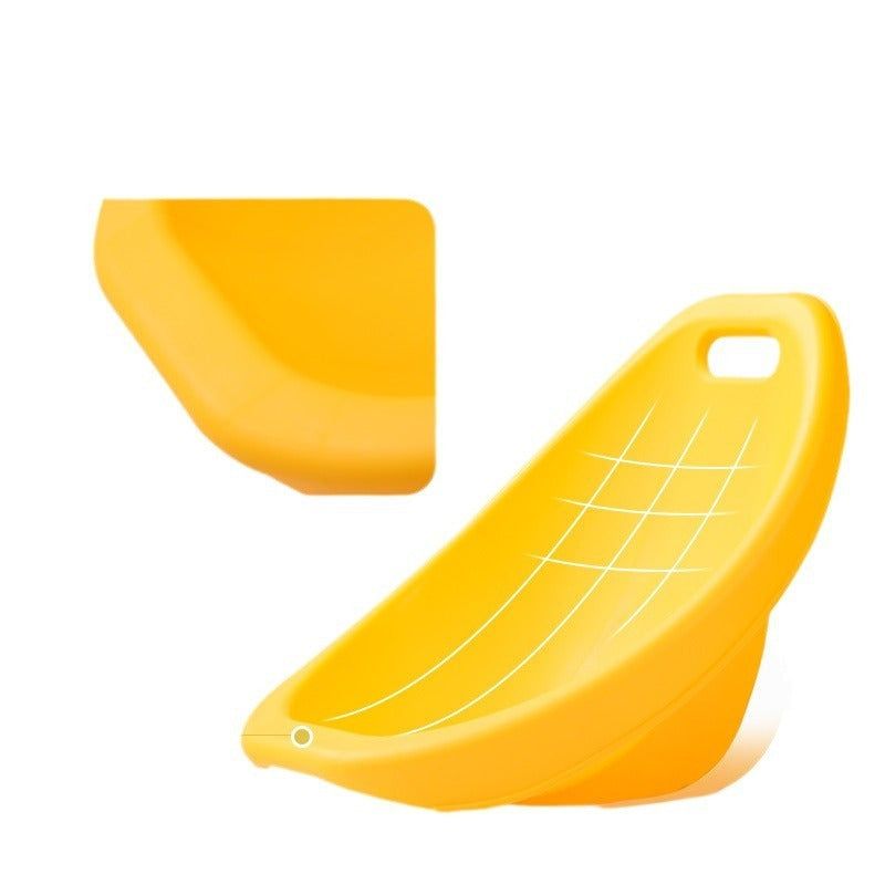 Oval balance rocking stool by Everything Baby, sensory posture chair for kids with a smooth wooden finish and rounded design.