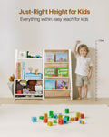 Everything Baby 3-tier kids bookshelf with sling book rack and storage bag, ideal for toddler playroom and nursery organization.