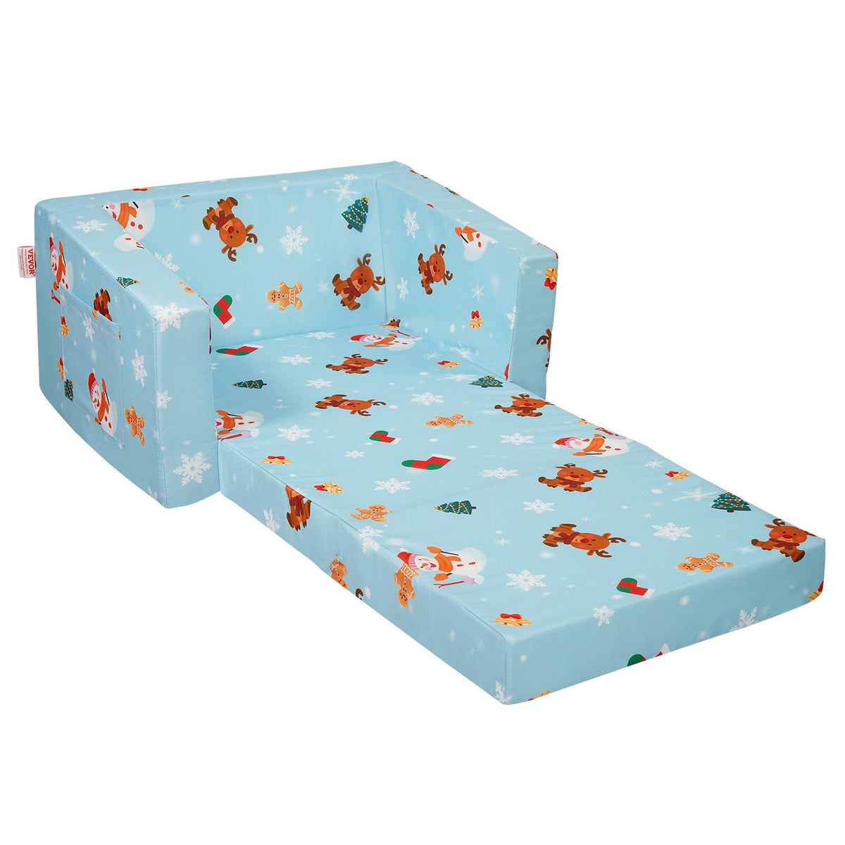 Sky blue 2-in-1 kids couch and toddler chair from Everything Baby, convertible sofa and lounger for children, comfortable and fun.