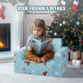 Sky blue kids couch and toddler chair from Everything Baby, convertible sofa bed and lounger for children, toddler furniture.