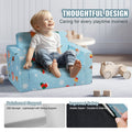 Sky blue kids couch and toddler chair from Everything Baby, convertible sofa and lounger for children, soft and comfy furniture.